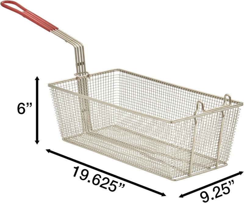Kratos Commercial Deep Fryer Basket for Large 70/100 lb. /5 Burner Commercial Gas Floor Fryers | 19.625" x 6" x 9.25" | Set of Two Fryer Baskets - Image 3